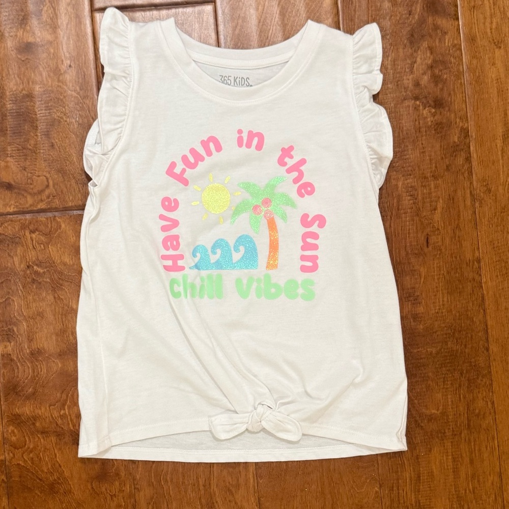 NWT Size 7T Garanimals White Shirt with Colorful Print